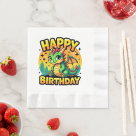 Grattis på födelsedagen Dragon Pappersservett
