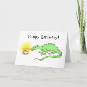 Grattis på födelsedagen Dragon & tårtkort Kort
