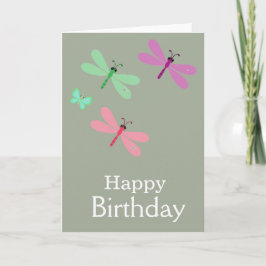 Grattis på födelsedagen Dragonflulies Card Kort