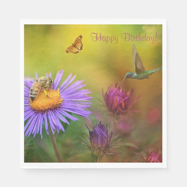 Grattis på födelsedagen Dreamy Garden Pappersservett (Framsidan)