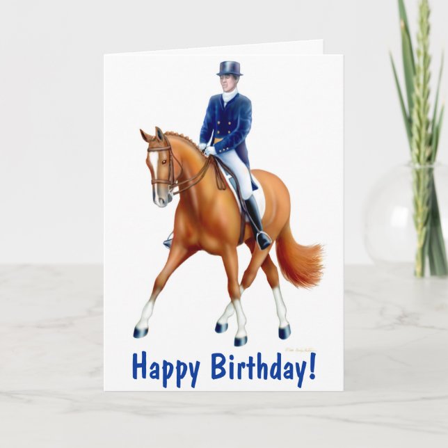 Grattis på födelsedagen Dressage Horse Card Kort (Framsida)