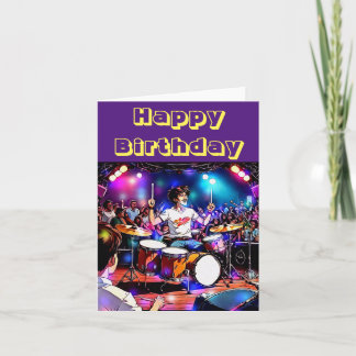 Grattis på födelsedagen drummer kille kort