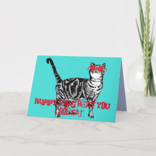 Grattis på födelsedagen Du Coola Tabby katt födels Kort