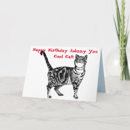 Grattis på födelsedagen Du Coola Tabby Katt Födels Kort