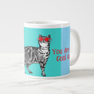 Grattis på födelsedagen Du Coola Tabby katt Manar Jumbo Mugg