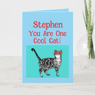 Grattis på födelsedagen Du Coola Tabby katt Manar  Kort