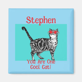 Grattis på födelsedagen Du Coola Tabby katt Manar  Magnet