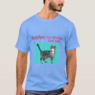 Grattis på födelsedagen Du Coola Tabby katt Manar T Shirt