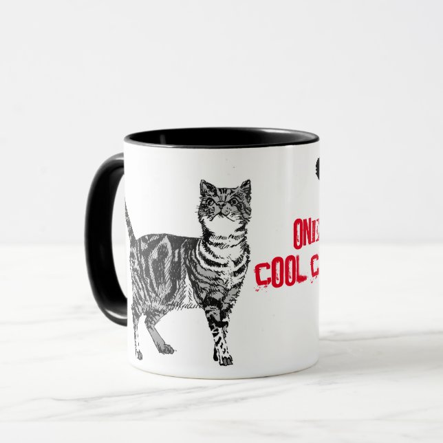Grattis på födelsedagen Du Coola Tabbym katt  Mugg (Framsida vänster)
