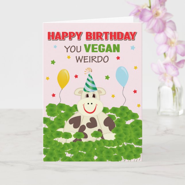 Grattis på födelsedagen du veganska underling kort (Orkide)