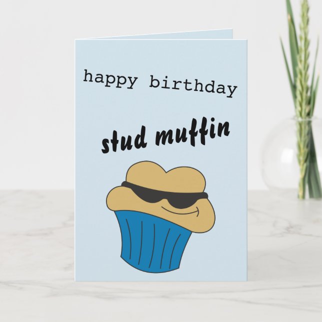 Grattis på födelsedagen dubbar muffinkortet för kort (Framsida)