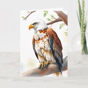 Grattis på födelsedagen Eagle Sitta vid Gren Kort