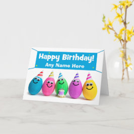 Grattis på födelsedagen eget namn Egg Humor Kort