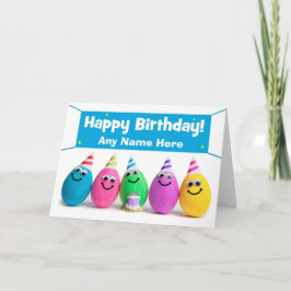 Grattis på födelsedagen eget namn Egg Humor Kort