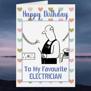 grattis på födelsedagen Electrician Hälsningskort