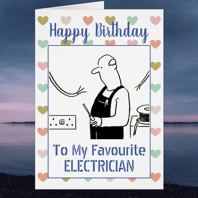 grattis på födelsedagen Electrician Hälsningskort (Skapare uppladdad)
