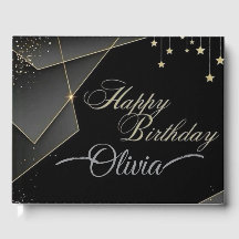 Grattis på födelsedagen-Elegant Black & Guld Birth