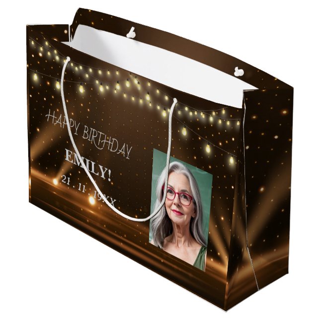 Grattis på födelsedagen Elegant Black Party Modern (Baksidan Vinklad)