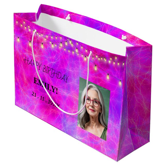 Grattis på födelsedagen Elegant  Black rosa Party (Baksidan Vinklad)