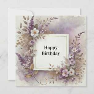 grattis på födelsedagen elegant blommor kort