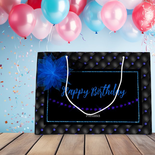 Grattis på födelsedagen Elegant Blue och Black (Skapare uppladdad)