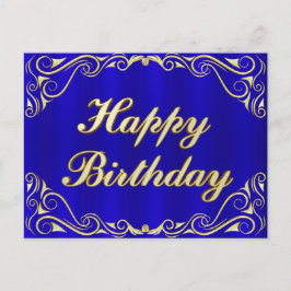 Grattis på födelsedagen Elegant Kunglig Guld Födel Meddelande Vykort