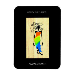 Grattis på födelsedagen, Elegant och Snyggt Afrika Magnet