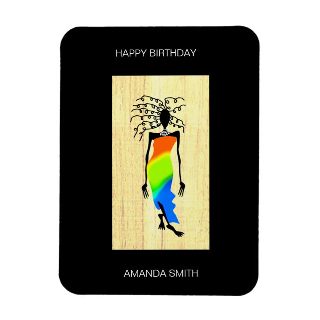 Grattis på födelsedagen, Elegant och Snyggt Afrika Magnet (Vertikal)