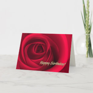Grattis på födelsedagen. Elegant Röd ros Kort
