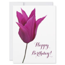 Grattis på födelsedagen elegant rosa tulip minimal