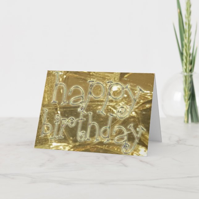 Grattis på födelsedagen Elegant Typografi Guld Gli Kort (Framsida)