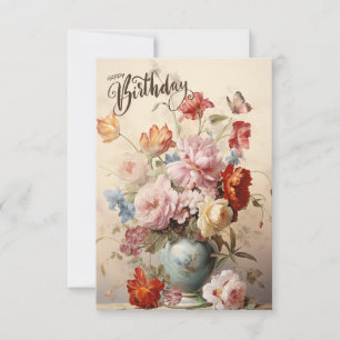 Grattis på födelsedagen Elegant Victorian Flowers Kort