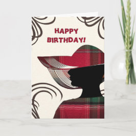 Grattis på födelsedagen Elegant Woman Madras Perso Kort