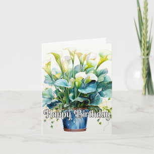 Grattis på födelsedagen Eleganta Calla Lily Blommo Kort