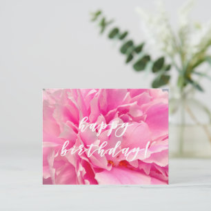 Grattis på födelsedagen! Eleganta rosa peonior Vykort