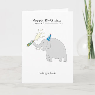 Grattis på födelsedagen - Elephant Kort