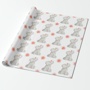 Grattis på födelsedagen Elephant Pom Pom Wrapping Presentpapper