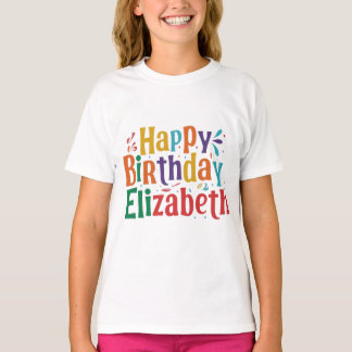 Grattis på födelsedagen Elizabeth: Gör det unikt f T Shirt
