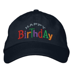Grattis på födelsedagen Embroidery Hat Broderad Keps
