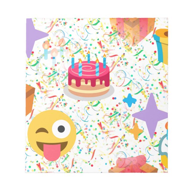 grattis på födelsedagen emoji anteckningsblock (Framsida)