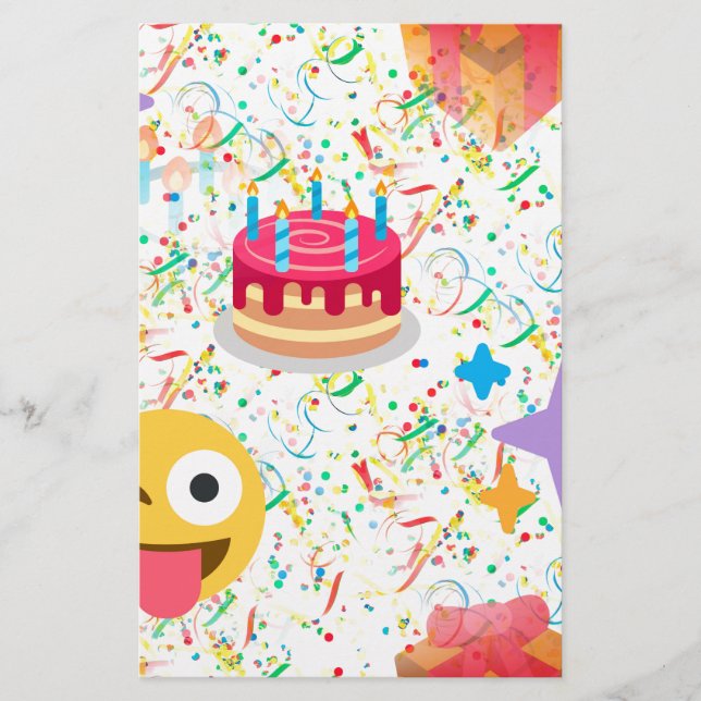 grattis på födelsedagen emoji brevpapper (Framsida)