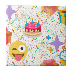 grattis på födelsedagen emoji kakelplatta