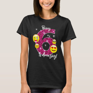 Grattis på födelsedagen Emoji T-Shirt för sex år g