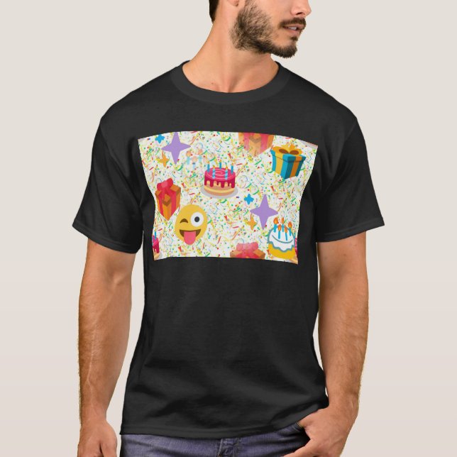 grattis på födelsedagen emoji tee shirt (Framsida)