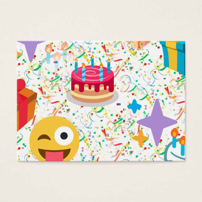 grattis på födelsedagen emoji visitkort (Framsidan)