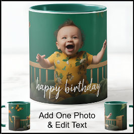 Grattis på födelsedagen En fotomall med fin text Mugg