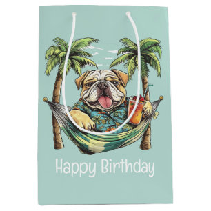 Grattis på födelsedagen engelsk bulldogg i hawaiia