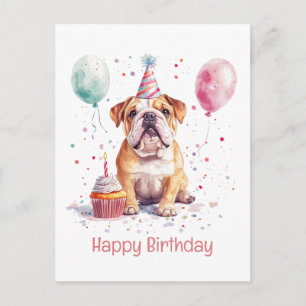Grattis på födelsedagen engelsk bulldogg vykort
