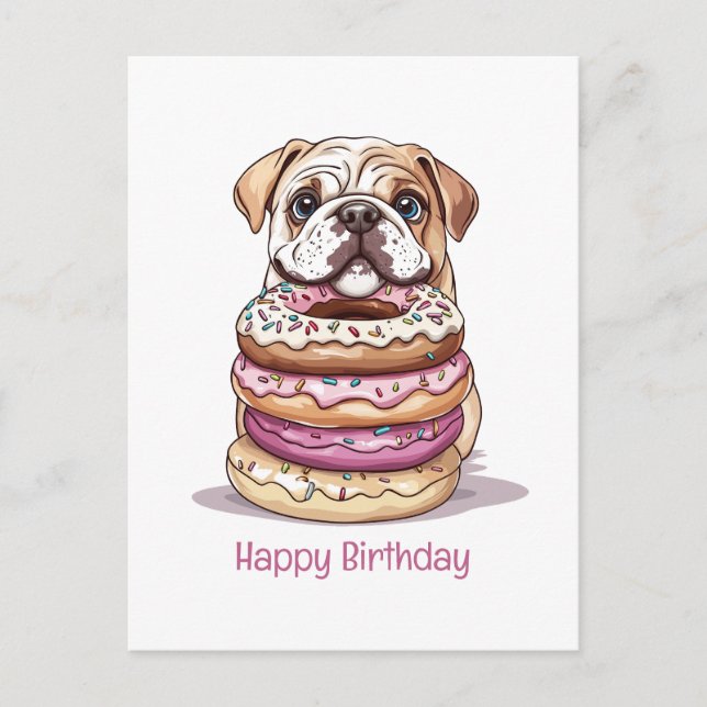 Grattis på födelsedagen English Bullhundars Helg Vykort (Framsida)