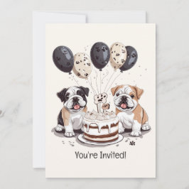 Grattis på födelsedagen English Bullhundars Inbjudningar